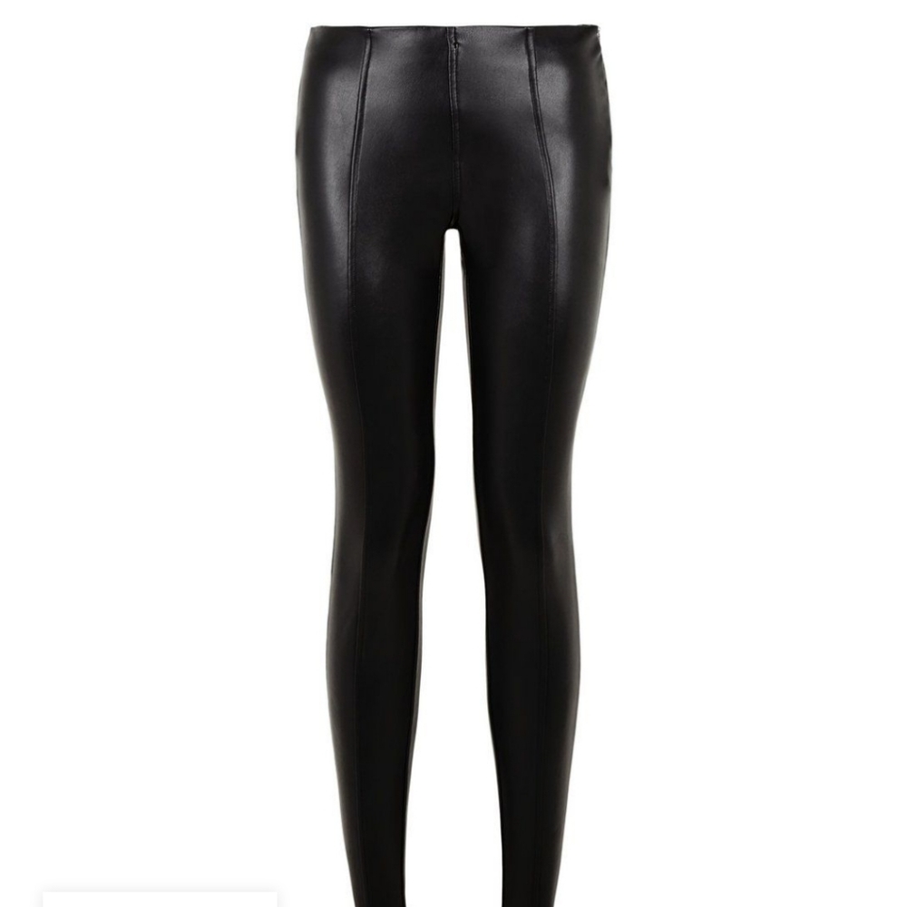 New Look Black Leather Zip Leggings - Picture 5 of 6